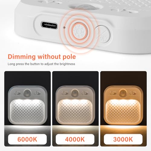 Image of ZSLAIFU Rechargeable Motion Sensor LED Night Lights Dimmable Cabinet Lighting with Adjustable Timer 3 Color Temperatures Ideal for Stairs Hallways and Children's Rooms