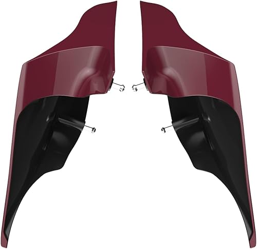 Miniatura 525 de Advanblack Barracuda - Cubiertas laterales estiradas plateadas (brillantes), paneles extendidos para Harley Touring Street Glide Road Glide Electra