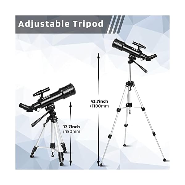 Teleskop 70/400mm Refraktor Teleskop Tragbares Astronomisches Teleskop für Kinder Erwachene und Einsteiger, ​Rucksack… – Bild 3