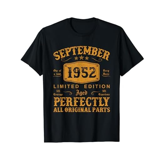 Regalo 72 Años Cumpleaños Hombre Vintage Septiembre 1952 Camiseta