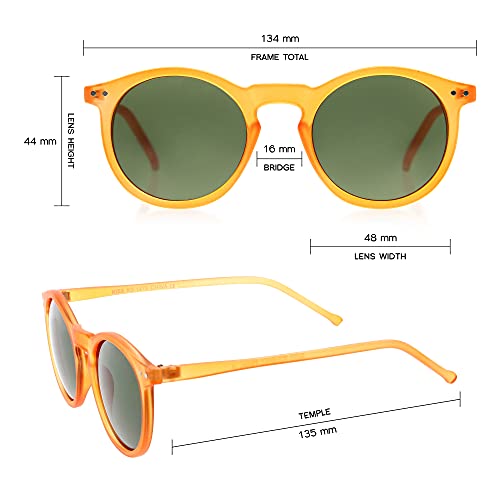 zeroUV Retro Horn Rimmed Keyhole Nose Bridge P3 Round Sunglasses 49mm4