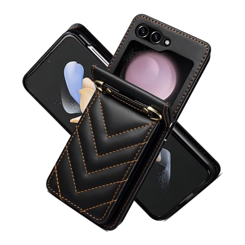 Étui cuir Samsung Z Flip 7 avec porte-cartes rigide antichoc