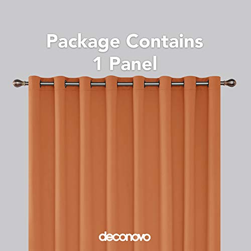 Image of Deconovo Grommet Blackout Thermal Insulated Window Divider Darkening Blinds Wide Width Curtain for Kids Room, 100x95, Orange