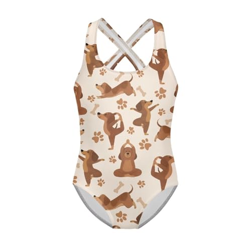 Image of Girls One Piece Swimsuits Teens Sleeveless Back Cross Strap Bathing Suit Kids Quick Dry Cute Beach Swimwear(5-14)