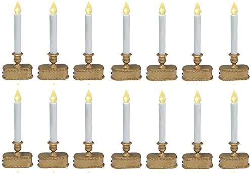 Christmas LED Lighted Candle, Battery-Operated, Gold, 9-In.
