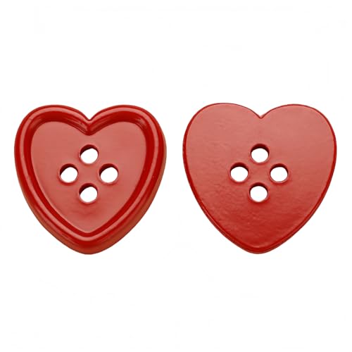 10Pcs Heart Shape 4-Hole Plastic Buttons Assorted Sizes & Colors for Clothing Sewing DIY Crafts Hair Accessories and Decorative Projects