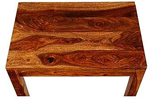 Image of Sheesham Wood Nesting Table Stools for Living Room for Home and Office Decor (Wenge Finish) -Set of 2