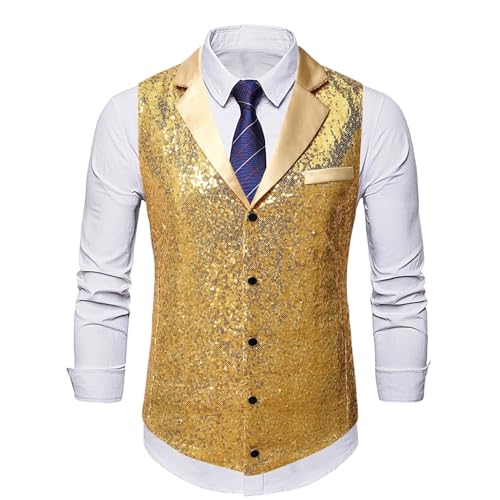 Chaleco de traje de lentejuelas elegante para cena de gala y fin de año