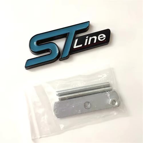 Auto 3D Emblema Adesivo per Ford Kuga MK3 MK4 S Max Focus Puma Fiesta ST Line Griglia anteriore dell'auto Stemmi e decorazioni Sticker Badge carrozzeria Accessori,blue-A