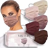VIRTUE CODE Balance Soft 3 Ply Comfort Face Masks - Colorful Disposable Face Masks 50 Pack (Desert Rose) for Adults (Men & Women)