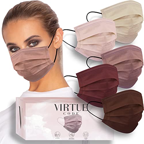 virtue code balance face masks - soft 3 ply comfort disposable face masks
