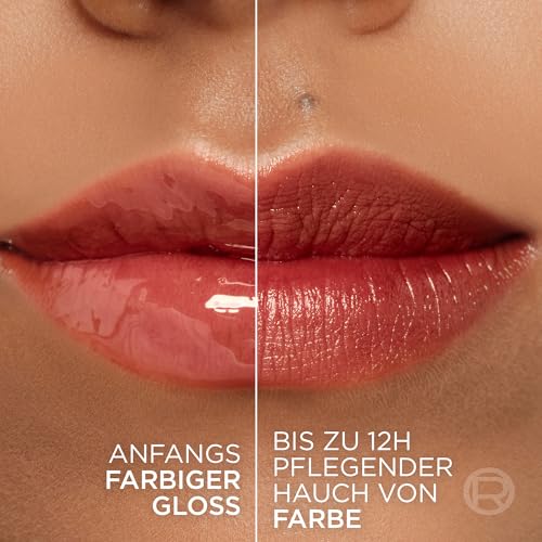 L'Oréal Paris Hyaluron Tint Lip Stain Serum, 12H haltende schwerelose Farbe, Feuchtigkeitsspendend, Lipgloss, Farbe: 485 Nude Espresso, 5 ml