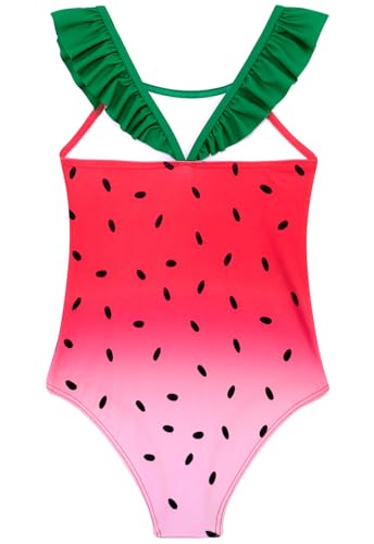 Image of DAXIANG Girls Ruffles One Piece Swimsuits Quick Dry Beach Sport Swimwear Toddler Kids Mermaid Unicorn Bathing Suit 4-10 Years