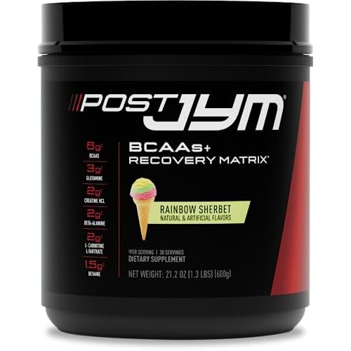Post JYM Active Matrix – Post-Workout with BCAA’s, Glutamine, Creatine HCL, Beta-Alanine, and More | JYM Supplement Science | Rainbow Sherbert Flavor, 30 Servings, 21.2 oz.