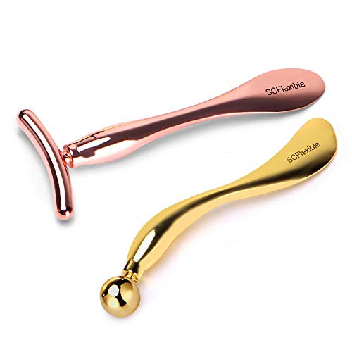 2PCS Adorable Eye Face Cream Applicator Tool, Metal Skincare Spatula Men Women Gift