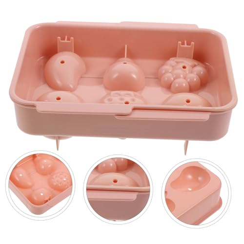 Molde reutilizable para cubitos de hielo con forma de fruta rosa miniatura 6
