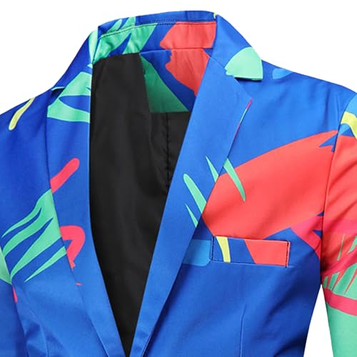 Men's Casual Lightweight Slim Fit Suit One Button Printed Blazer Jacket Simple Basic Floral Sport Coat2