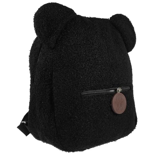 Mochila de felpa LALAFINA de gran capacidad y diseño portátil con orejas de oso