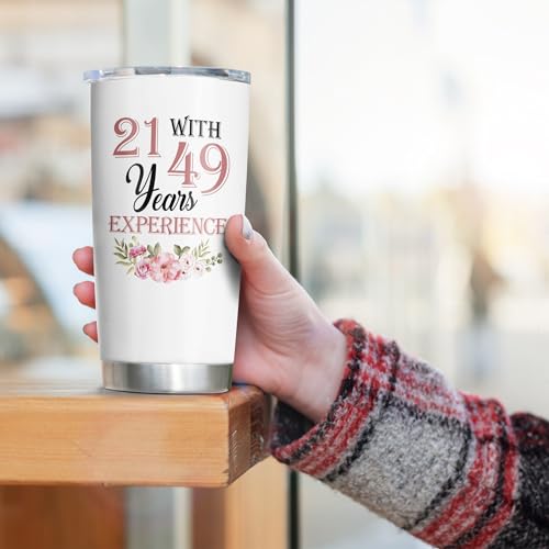 Jevuta 70th Birthday Gifts For Women, 70 year old Birthday Decorations, Birthday Gift For Turning 70, 1955 Gifts For Women, 70th Tumbler (20oz) by Jevuta - Used condition - Image 4