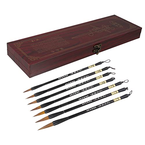 HOMSFOU Watercolor Brush Pen Calligraphy Art Brush Set 7pcs Multi-function Portable Ergonomic Home Supplies Storage Bag