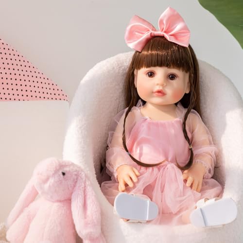 Muñeca bebé realista Reborn 22 pulgadas con silicona miniatura 2