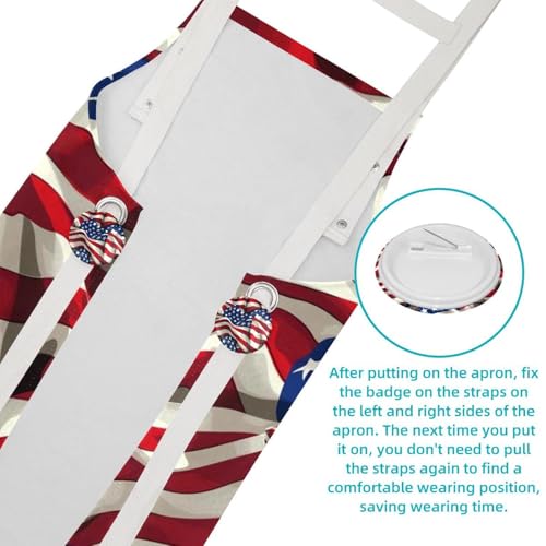Tablier réglable imperméable 2 poches motif drapeau américain taille L M - 5