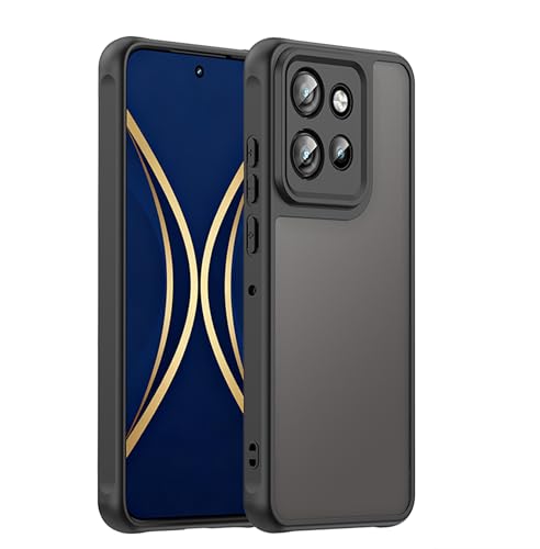 ESHUYI Ultra Thin Matte Case for Motorola Edge 60 Neo/Edge 50 Neo, Military Grade Drop Protection, Frosted Translucent PC Back & Soft TPU Edge Bumper Cover, Black