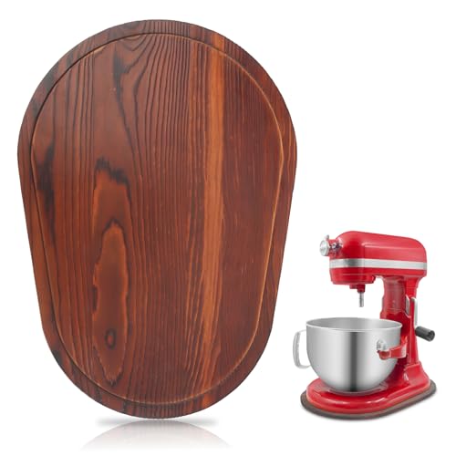 Bamboo Mixer Slider Compatible with Kitchen aid Bowl Lift 5-8 Qt Stand Mixer - Kitchen Countertop Storage Mover Sliding Caddy for Kitchen Aid 5-8 Qt Mixer (5-8 Qt - Brown)