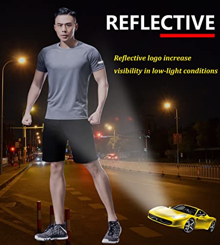 Foto von 3er Pack Sport Tshirts Herren Funktionsshirt Laufshirt Kurzarm Schnelltrocknend Atmungsaktiv Sport Shirt Männer Sportshirt Herren Kurzarm Trainingsshirt Herren Black/White/Gray-3P06-M