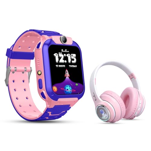 Image of PunnkFunnk Kids Watch + Headphone Combo, GPS, SOS, Camera, Touch Display, Wireless Headphones with Bluetooth 5.3, HD Sound, Built-in Mic, Comfortable Over-Ear Design