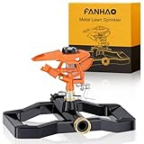 FANHAO Heavy Duty Pulsating Impact Sprinkler for Yard, 360 Degree Rotating Lawn Sprinklers with All Metal Base, Adjustable Large Area Irrigation Sprinkle for Garden, Covers Up to 5,800 Sq. Ft