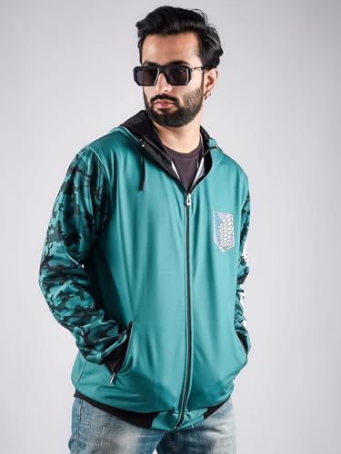 Image of ComicSense.xyz Unisex Anime Hoodie for Men and Women, Scout Regiment Green Cosplay Anime Hoodies