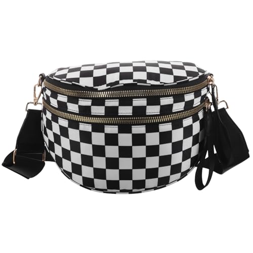 Sac banane bandoulière femme à carreaux grand sac à main tendance