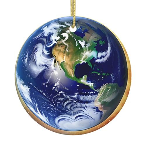 Cosmic Earth - Adornos de cerámica para árbol de Navidad, decoración navideña, colgante único para fiesta de Navidad