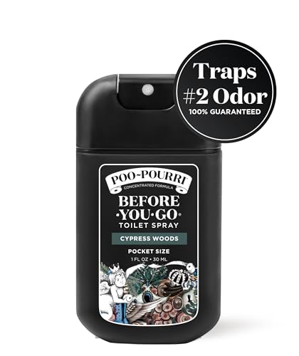 Image of Poo-Pourri Cypress Woods Pocket Sprayer Before-You-Go Toilet Spray - Instantly Trap Bathroom Odor - Plant Based Ingredients & Essential Oils - No synthetic fragrance - Cypress, Pine, Fresh Air Scent