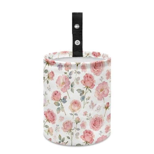 Image of Floral Butterfly Car Trash Can Garbage Bin Car Interior for Car Front Seat, Back Seat, Floor, Headrest for Cars, Family Gatherings, Camping