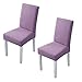 DOTTOD Universal Stuhlhussen 2er Set, Elastische Moderne Stuhlbezug Stretch, sehr pflegeleicht und langlebig (Lila - A)