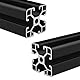 Coavoo 4040 Aluminium extrudiert 400 mm lang T Nut Schwarz, Extrusion Aluminium 40 mm x 40 mm 40 Serie T-Profil eloxiert Europäischer Standard Linear Schiene Rahmen 2 Stück