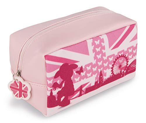 Trousse NICI Jolly Mäh 32 rose et blanc pour ranger les fournitures scolaires