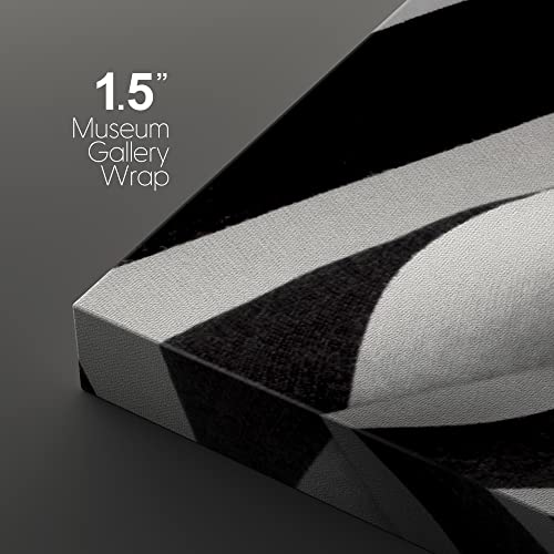 Wall26 - 3 Piece Canvas Wall Art - Black And White Fabric Creates A Swirl Or Zebra Effect - Modern Home Art Stretched And Framed Ready To Hang - 24"X36"X3 Panels #TOP3