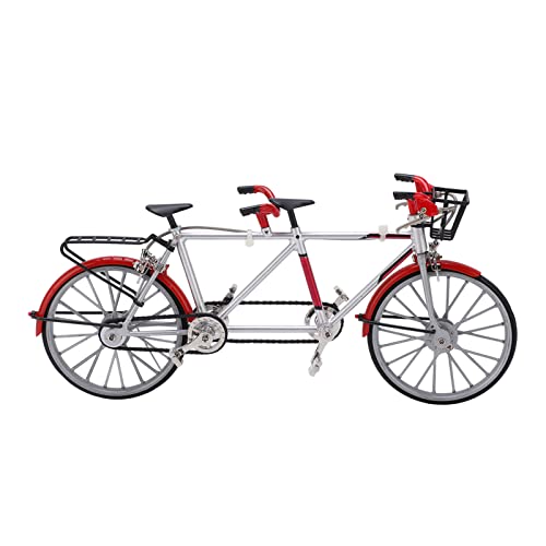 Cuque Modelo de mini bicicleta Tandem con adornos de minibicicleta de diseño exquisitos detalles para regalos para decoración de escritorio para la oficina