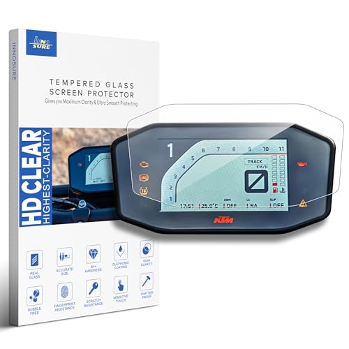 INNOSURE Gehärtete Glas-Schutzfolie für KTM 690/790 Duke, KTM 1290 Super Duke R, KTM 890 Duke R Motorrad-Instrumentendisplay 9H kratzfest (HD klar)