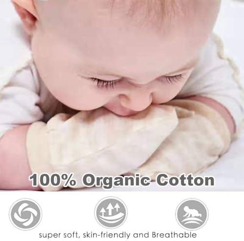 Newborn Mittens No Scratch 100% Organic Cotton 3 Packs Mitts Baby Boy Girl Neutral With String 0-12 months4