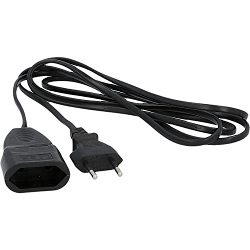 UNITEC Euro-Verlängerung mit Stecker und Kupplung 2m schwarz