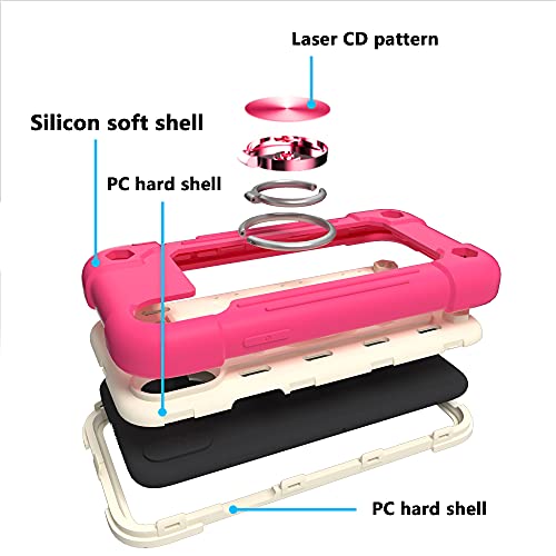 Image of MARKILL Compatible with iPhone with Built-in 360Rotating Ring Stand, Military Grade Drop Protection Full Body Rugged Heavy Duty Case Durable Cover (Hot Pink, iPhone XR 6.1 inch)