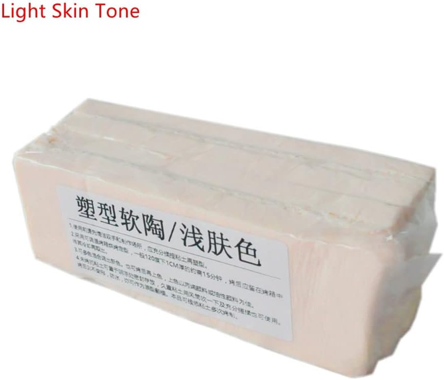 Miniatura 2 de 17.64 oz arcilla suave polímero arcilla barro cerámica tallado muñeca cerámica arcilla polímero arcilla modelado para escultura (tono de piel claro)