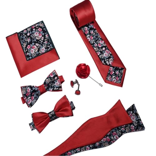 Set de corbata floral estilo traje para hombre