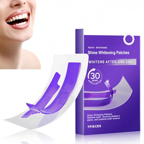 7PCS Teeth Whitening Strips, Purple Whitening Strips, Professional Tooth Whitening Patches for Sensitive Teeth, Teeth Whitener & Toothpaste Tablets Alternative, Tooth Whitener Strips with Safe Formula