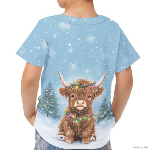 Image of Renewold Kids Novelty T-Shirt for Girls Boys Short Sleeve Crewneck Summer Tee Soft Breathable Graphic Shirt for Age 2-16
