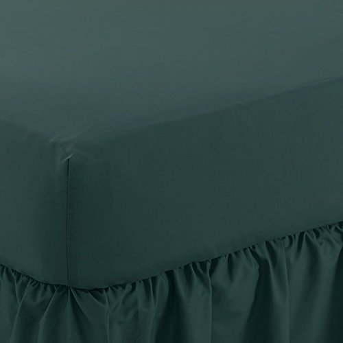 Plain Fitted Bed Sheet - 144 Thread Count Bottle Green 4 Foot Bed